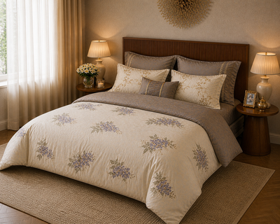 Luxury Green Tea Comforter – Soft & All-Season Bedding (Lavender Floral)