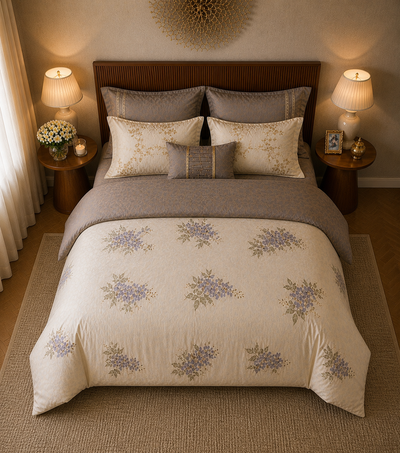 Luxury Green Tea Comforter – Soft & All-Season Bedding (Lavender Floral)