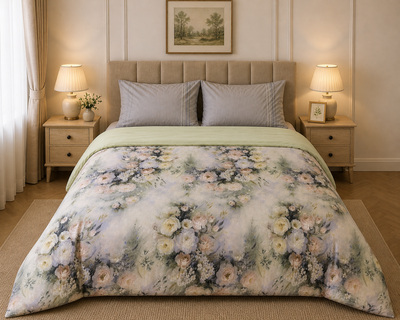 Lightweight Cooling Comforter with 3-Side Frill — Double Bed