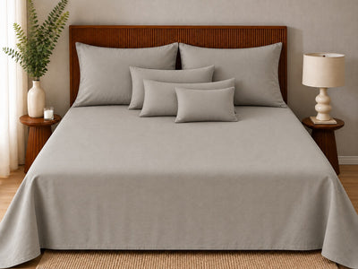 Opalia Homes Pure Cotton Solid King Size Bedsheet Set – Stitched Border Detail