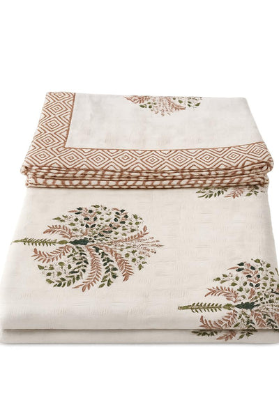 Palm Grove Handblock Printed Bedsheet Set